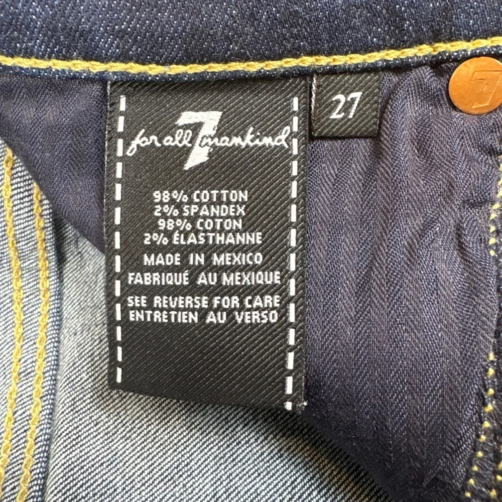 7 For All Mankind‎ Ankle Gwenevere Skinny Jeans Dark Wash Raw Hem Size 27